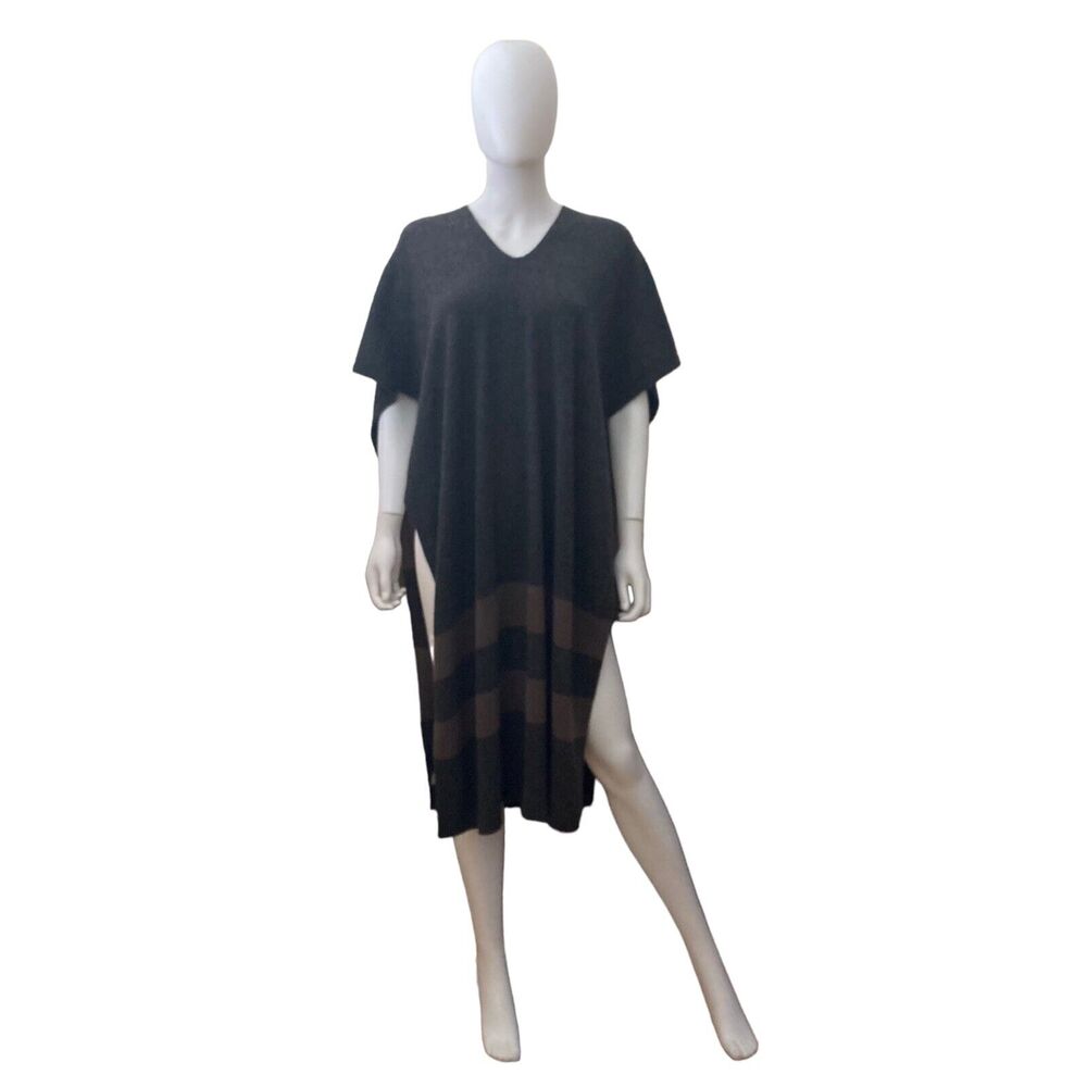 360 Accessories Cashmere Womens Poncho Paneled V Neck One Size $518
